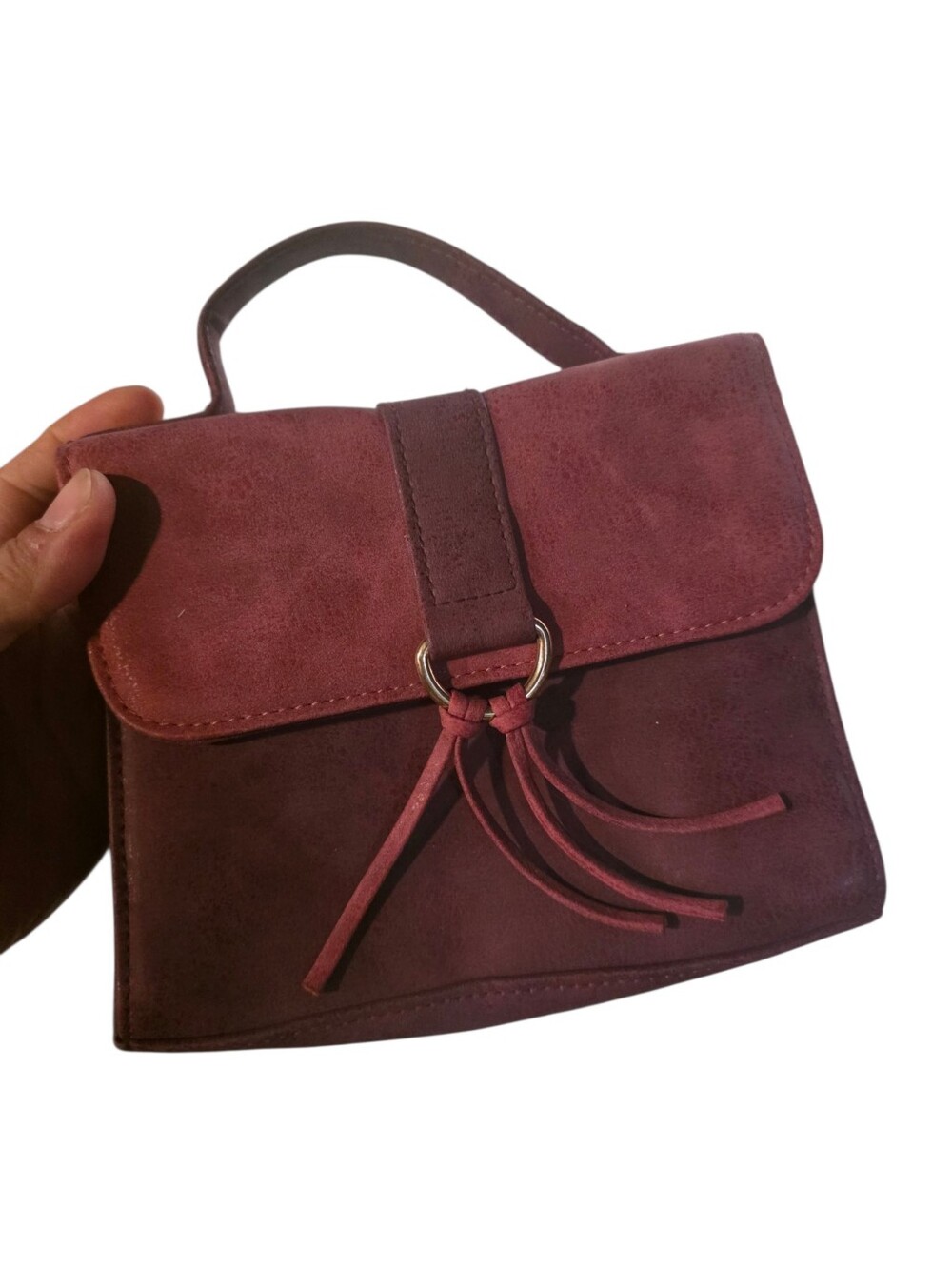 🫯 5 For $25 Suede Top-Handle Women's Handbag in Dusty Rose